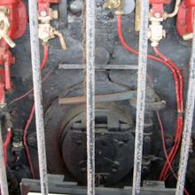 運転席に登った正面に石炭釜がありました