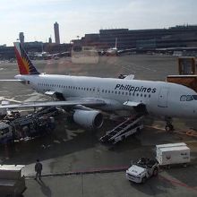 A320の小型機は150席ほど。これ初めて乗りました！