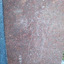 解体新書っぽい人体図が刻まれています。