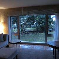 部屋から見える景色が幻想的。