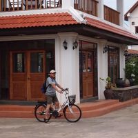 ホテルの自転車を借りて