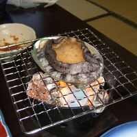 夕食：あわびの踊り焼き