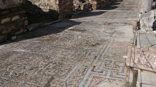 住居の前にある道路もモザイク画・・・