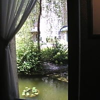 ロビーからの中庭