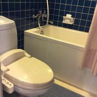 バスルームは80年代風。トイレは新しめ