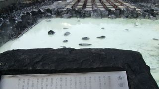 湯畑を見たら、無料共同風呂「白旗の湯」に