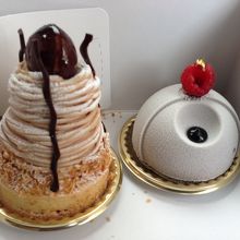 モンブランと、もう一つ何とかチョコケーキ
