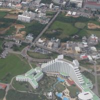 着陸前に飛行機からパチリ。よく見えました。