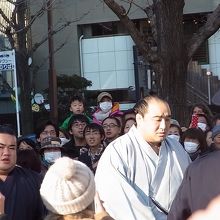 安美錦関の場所入り