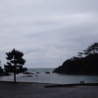 目の前の海です。天気が悪かったので映りよくありませんが。