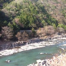 トロッコから眺めた保津峡