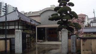 円通寺坂標識のすぐ前に浄土宗寺院の新しい本堂があります。