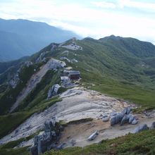 空木岳山頂から見たところ