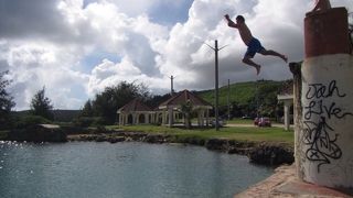 飛び込み台が楽しい