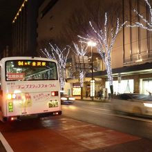 街路樹にイルミネーションが