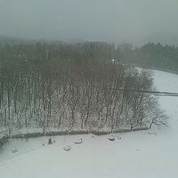 部屋からの雪景色