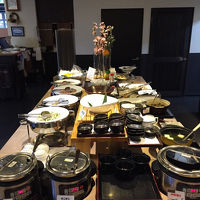 朝食のビュッフェ。洋食系と和食系がありました。