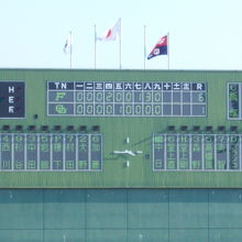 2012年3月中日vs日ハムオープン戦スコアボードの様子