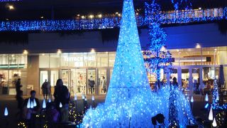 クリスマスシーズンは屋外にきれいなイルミネーション