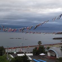 部屋の窓からは沢山の鯉のぼりが見えました。