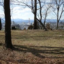 松山城跡、本曲輪から東松山市内を望む。