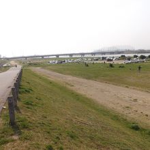 河川敷公園で撮影