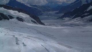 スイスの絶景に感動　(10)　アレッチ氷河をスフィンクス展望から見学、凄く寒かったが超絶景・まるで夢の世界