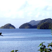 水産試験場前の海　ロックアイランドへ一番近い車道かも？