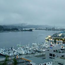 ホテルからの港の風景