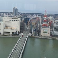 そらの広場からの景色（古町方面）