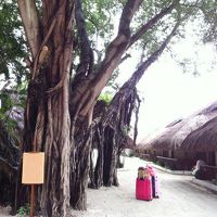 ホテルの部屋への道