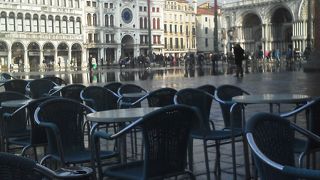 海水浸しのサンマルコ広場with鐘楼
