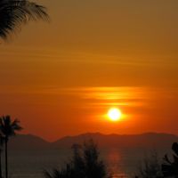 部屋から見えた夕日