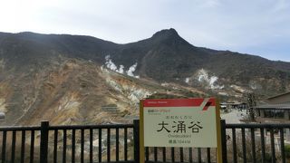 硫黄の匂いがあたり一面