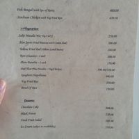 アラカルトのメニュー