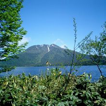 初夏の尾瀬沼と燧ヶ岳。