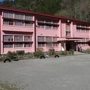 ピンク色した廃校舎