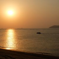 お部屋から見た、アラビア海の夕日。