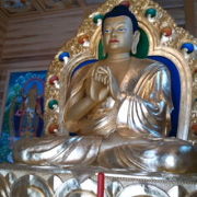 ダライラマ法王の仏像開眼　立体曼荼羅