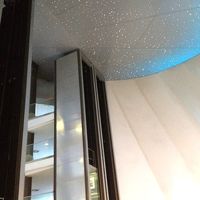 エントランスは広々して天井は星空風