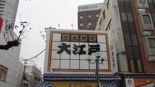 駅前通りにある回転寿司