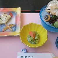 弥生御献立（お造り、筍木の芽和え、白身魚（鯛）の若狭焼）