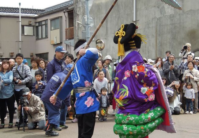 桜と分水花魁道中