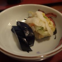 うな重に付くお新香