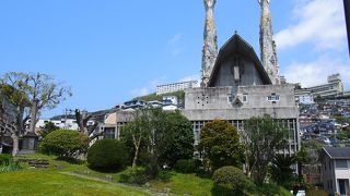 記念館の後ろにある教会