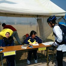 生口島サンセットビーチチェックポイントにて