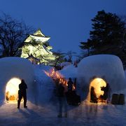 模擬天守が建つ。