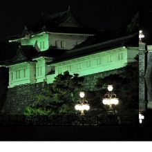 ライトアップされた城郭は、幽玄の世界のように感じられます。