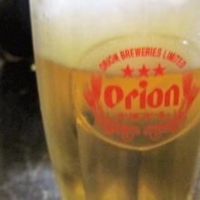 生ビールは「オリオン」です。