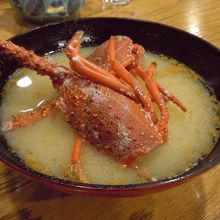 伊勢海老天丼に付く伊勢海老の味噌汁